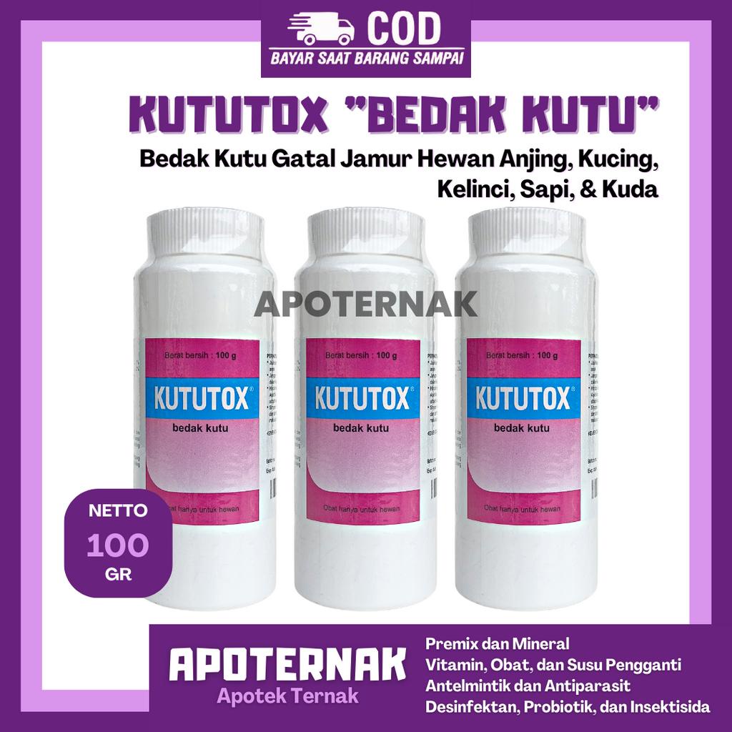 KUTUTOX BEDAK 100 gr | Bedak Kutu Obat Kutu Gatal Jamur Hewan Ternak Sapi Kambing Kucing Domba Anjing Kerbau | MEDION