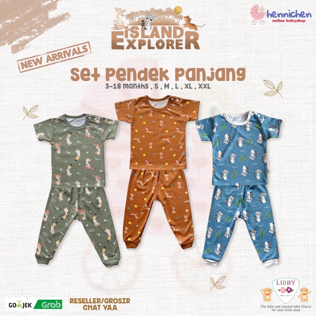 BANYAK MOTIF Promo LIBBY 3Pcs Setelan Atasan Pendek + Celana Panjang HYPE GIRL / JUNGLE JUNIORS / BON VOYAGE / ZOE / SUMMER GAMES / TERRACE / TEA TIME / TREE HOUSE SML 2L XL XXL