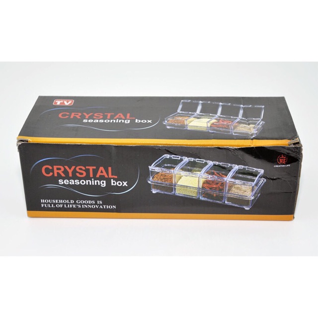 Crystal seasoning box/ kotak bumbu 4  pc transparan