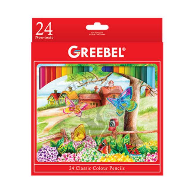 Pensil Warna / Pensil Gambar Grebeel 24 Warna Clasic Color