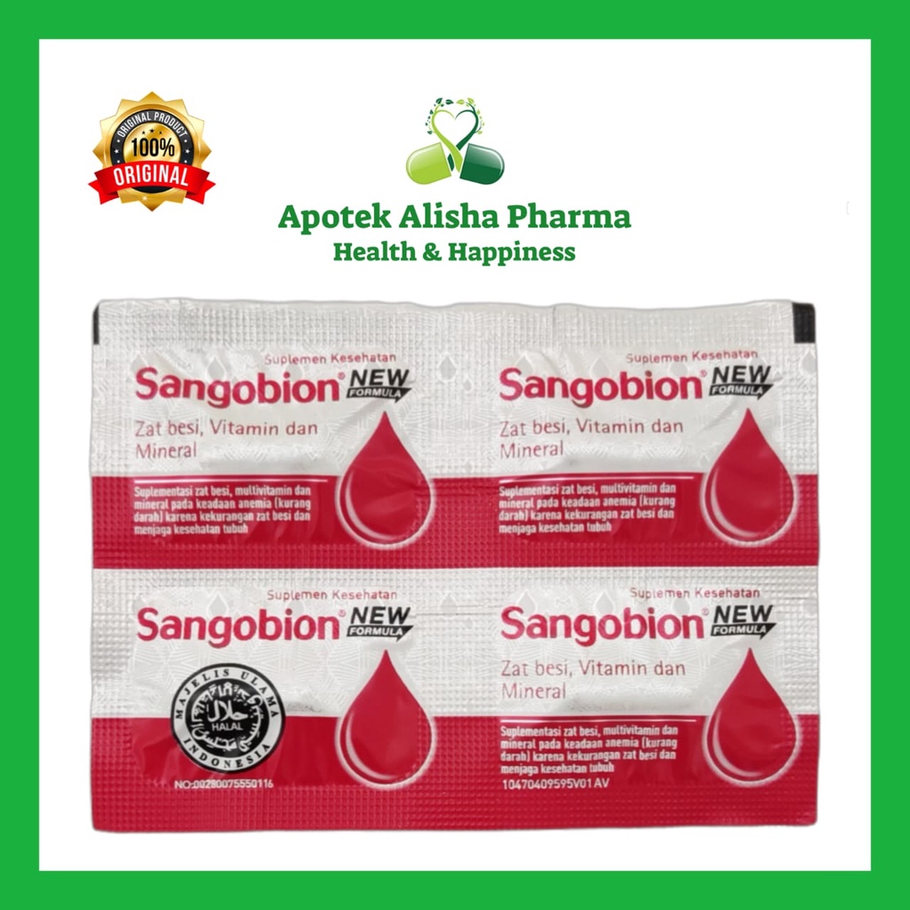 Sangobion Kapsul (Strip 4/10Kapsul) - Suplemen Multivitamin Mineral Zat Besi Penambah Darah Anemia / Ibu Hamil&amp;Menyusui