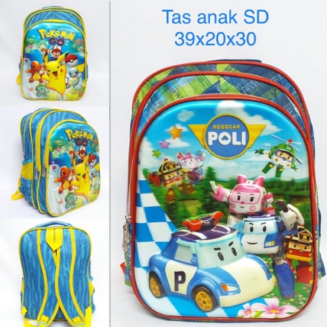 TAS RANSEL SEKOLAH TIMBUL KARAKTER TAS POLI TAS POKEMON