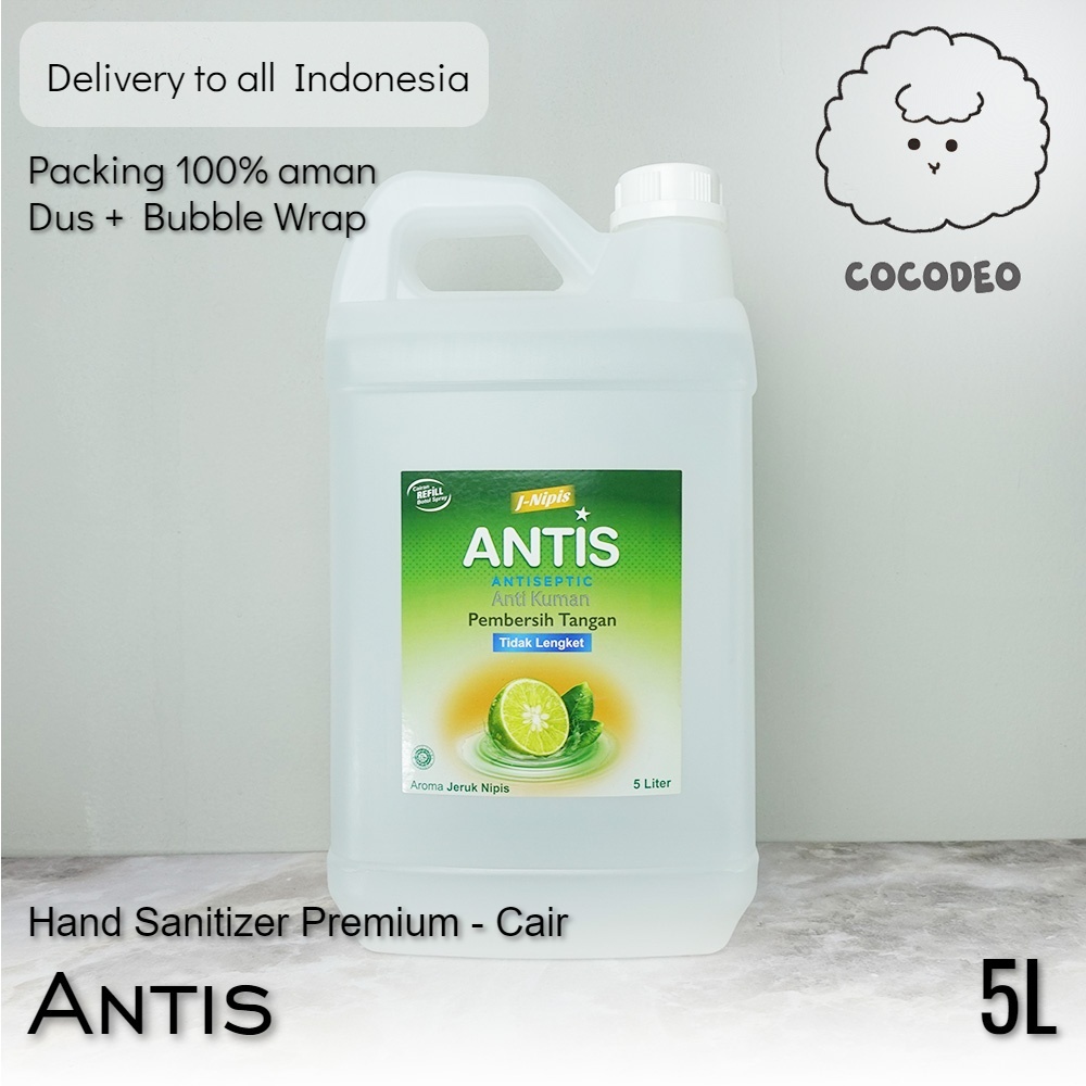 Hand Sanitizer ANTIS – Cair/Spray 5L (Refill / Isi Ulang) Aseptic Liquid | Antiseptik & Disinfektan 