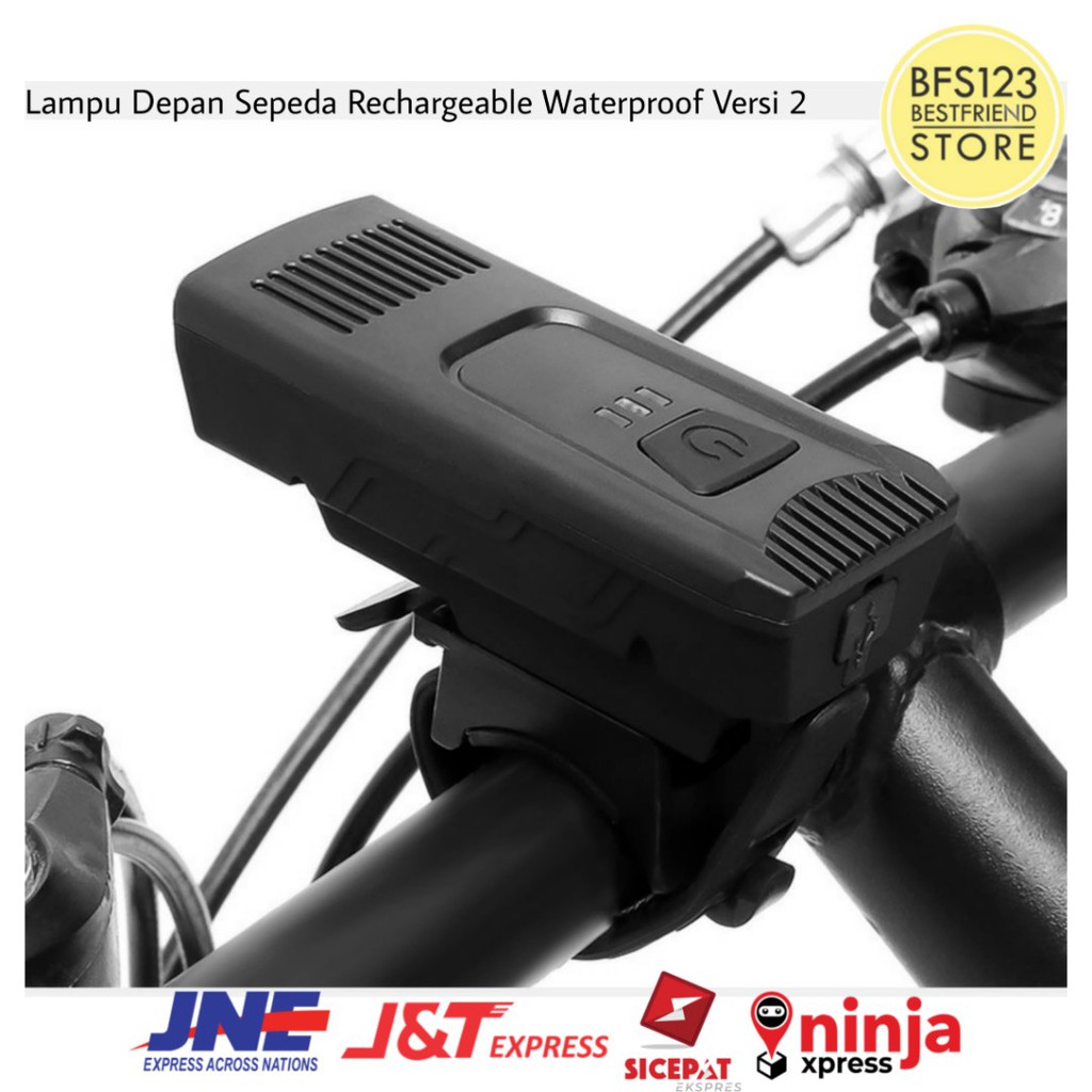 Lampu Depan Sepeda Rechargeable Waterproof Versi 2