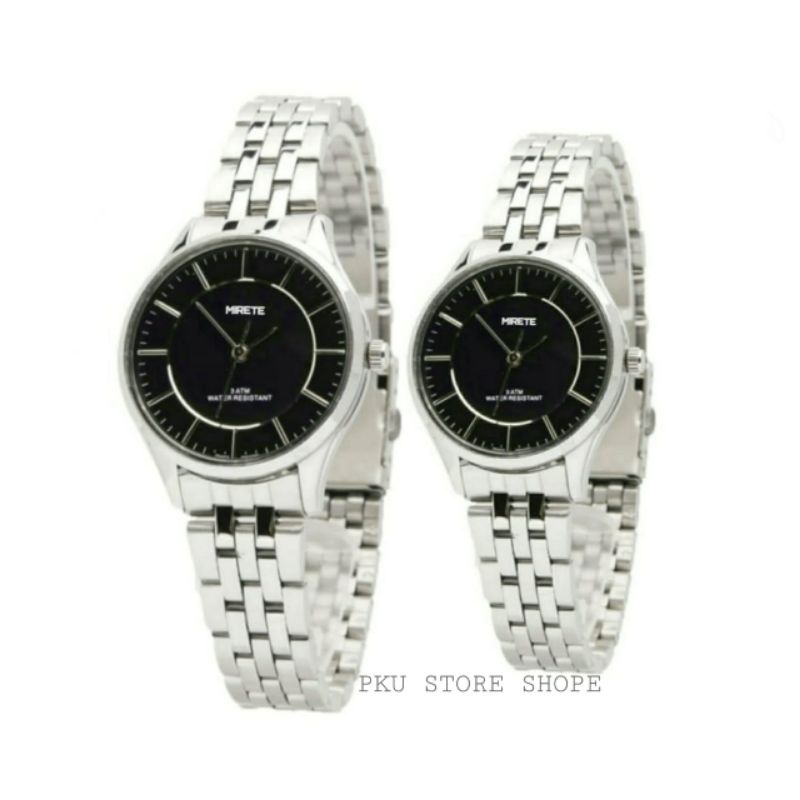 JAM TANGAN MIRETE COUPLE MODEL SIMPLE  ORIGINAL RANTAI STAINLIS STEL BESST SELLER JAM TANGAN PRIA DAN WANITA