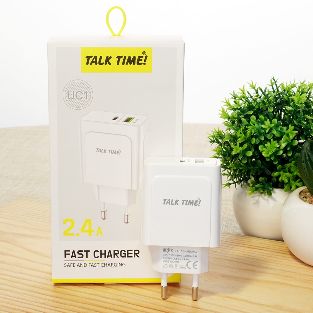 ADAPTOR CHAREGER KEPALA CHARGER USB TYPE-C 1 POWER DELIVERY HEAD TC TALKTIME UC1