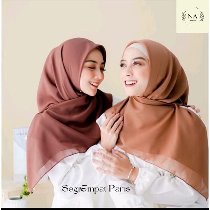 KERUDUNG PARIS PREMIUM Segi Empat Polos jahit pinggir hijab segiempat hijab paris kerudung murah