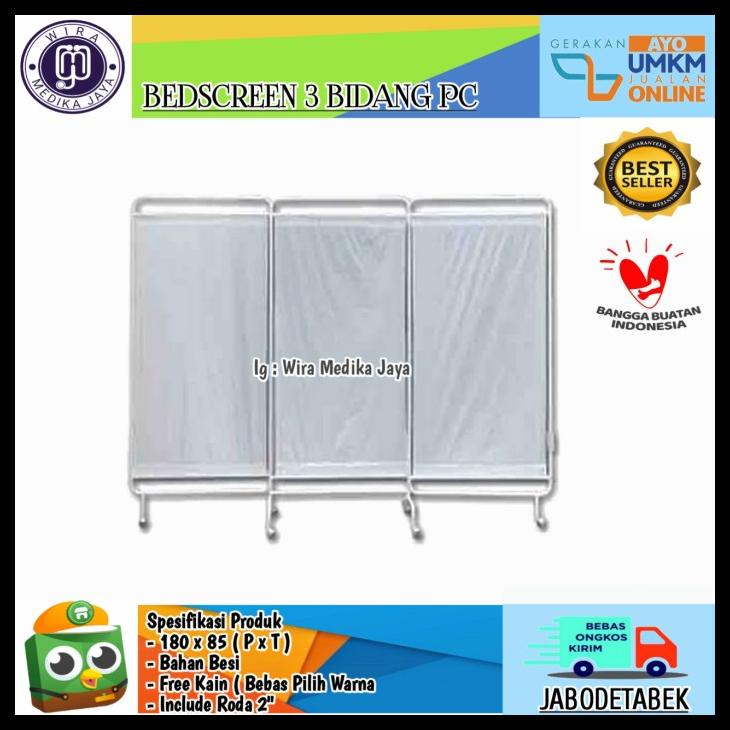 Bedscreen 3 Bidang | Tirai Pembatas Ruangan | Tirai Pembatas Uks