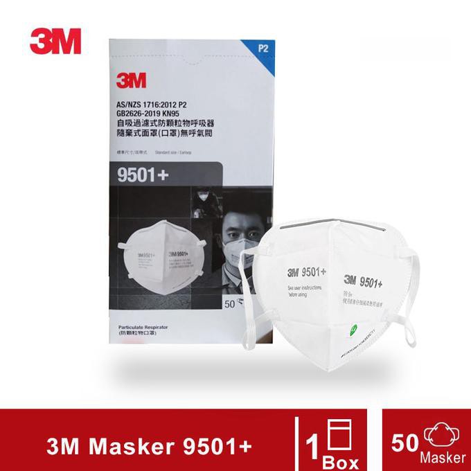 3M 9501+ Masker KN95 Particulate Respirator P95 - 1 Box ( 50 Masker )