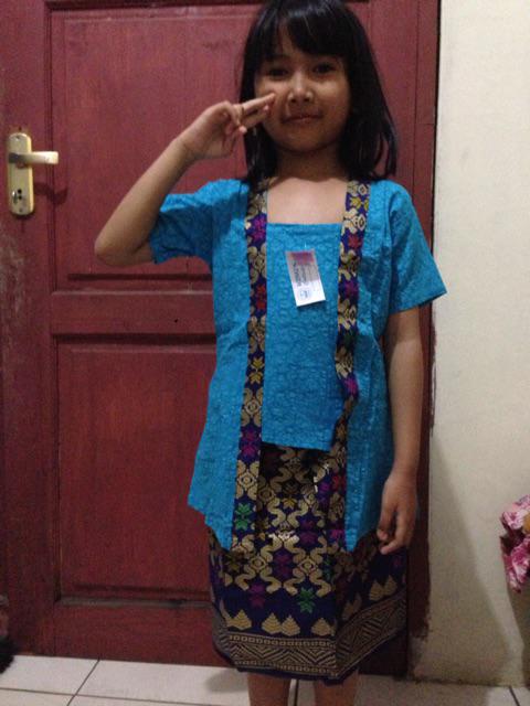Stelan Kutubaru Dan Rok Pendek Batik Anak Size 3 (6-7th)