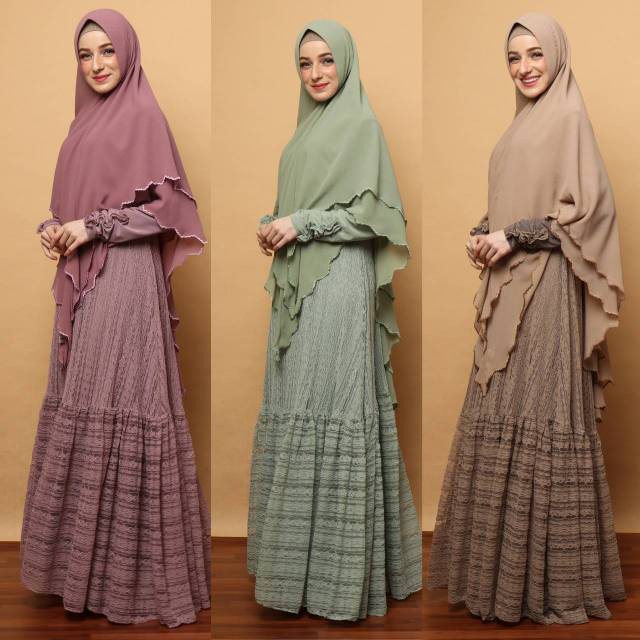 GAMIS ALEANOOR BY QNANZ/gamis dewasa/baju muslim wanita/gamis renda/setelan baju muslim/khimar