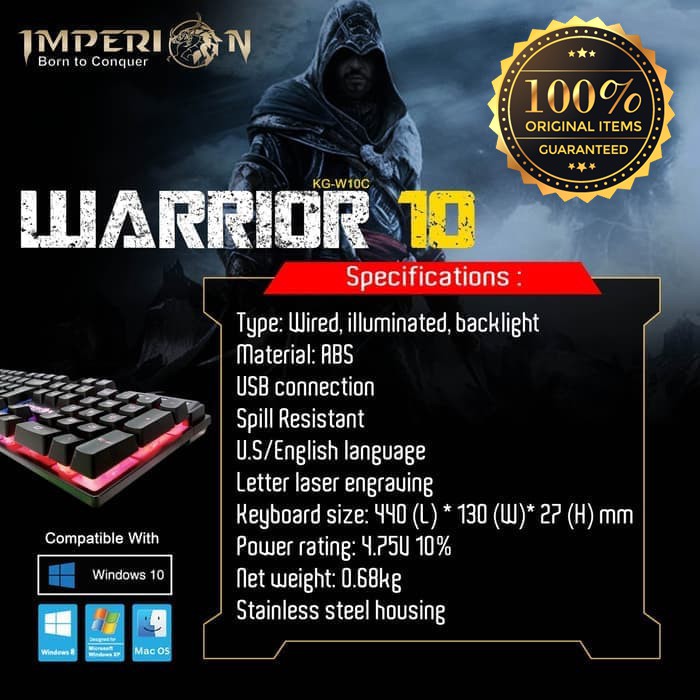 Keyboard Gaming Imperion Warrior 10 KG-W10C Resmi Original