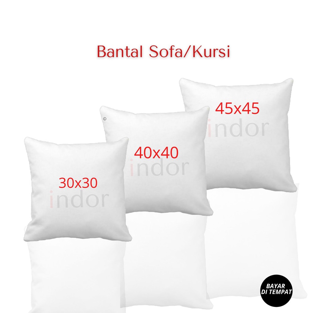 indor.id BANTAL SOFA Ukuran 40x40 45x45cm Putih