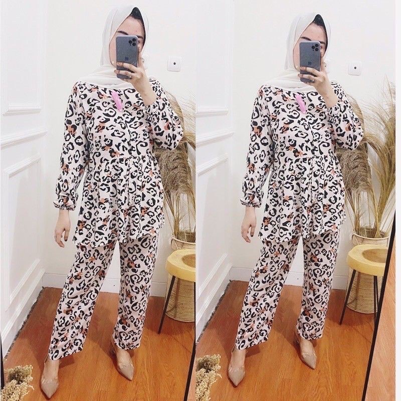 YOSIE ONE SET / MOTIF ABSTRAK DAILY SET / HOMEWEAR HOMEY SET / SETELAN WANITA MOTIF TIE DYE