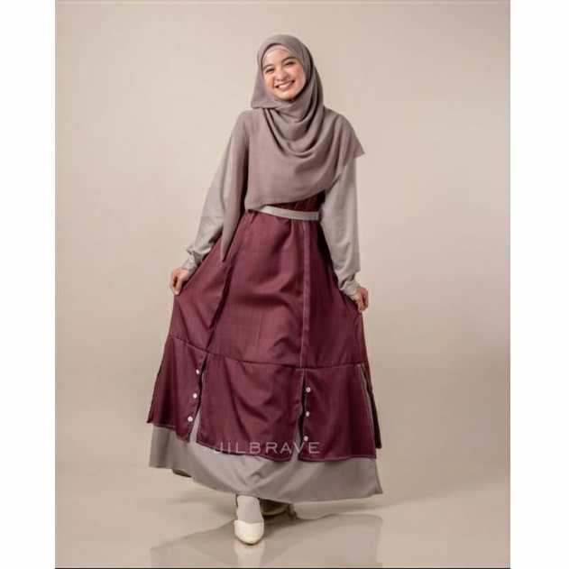 Raaya Series YAIRA DRESS Jilbrave / Gamis Syari Bahan Katun Toyobo Elegant