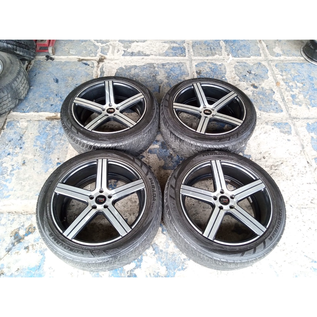 velg mobil seken hsr NE 5 ring 20 pcd 5x114 + ban yokohama 245/50 R20 murah berkualitas