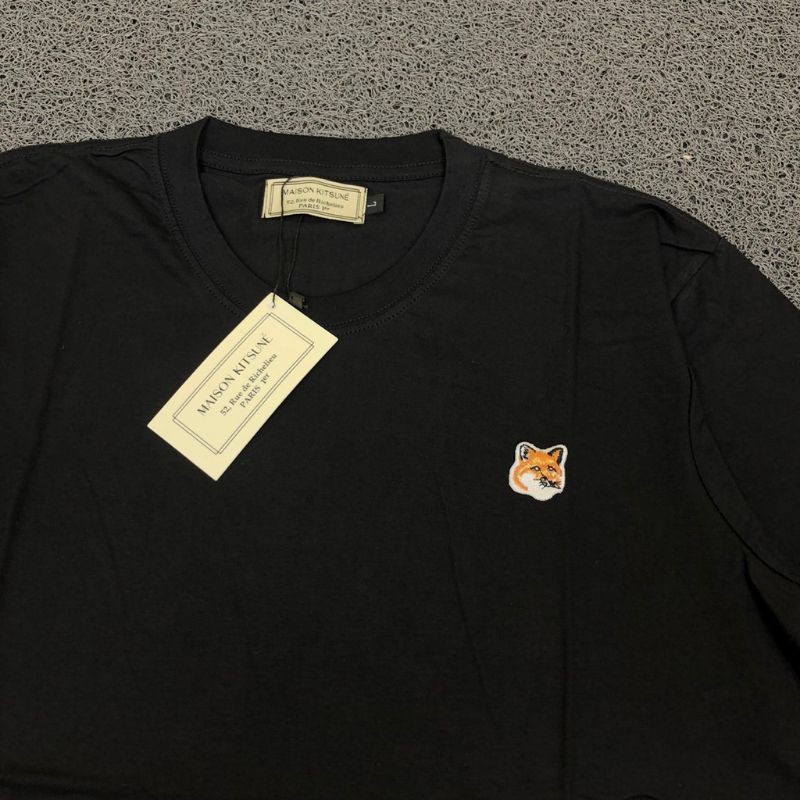 Kaos T Shirt Maison Kitsune Fox Embroidery Bordir Parody Tee Import Shopee Indonesia