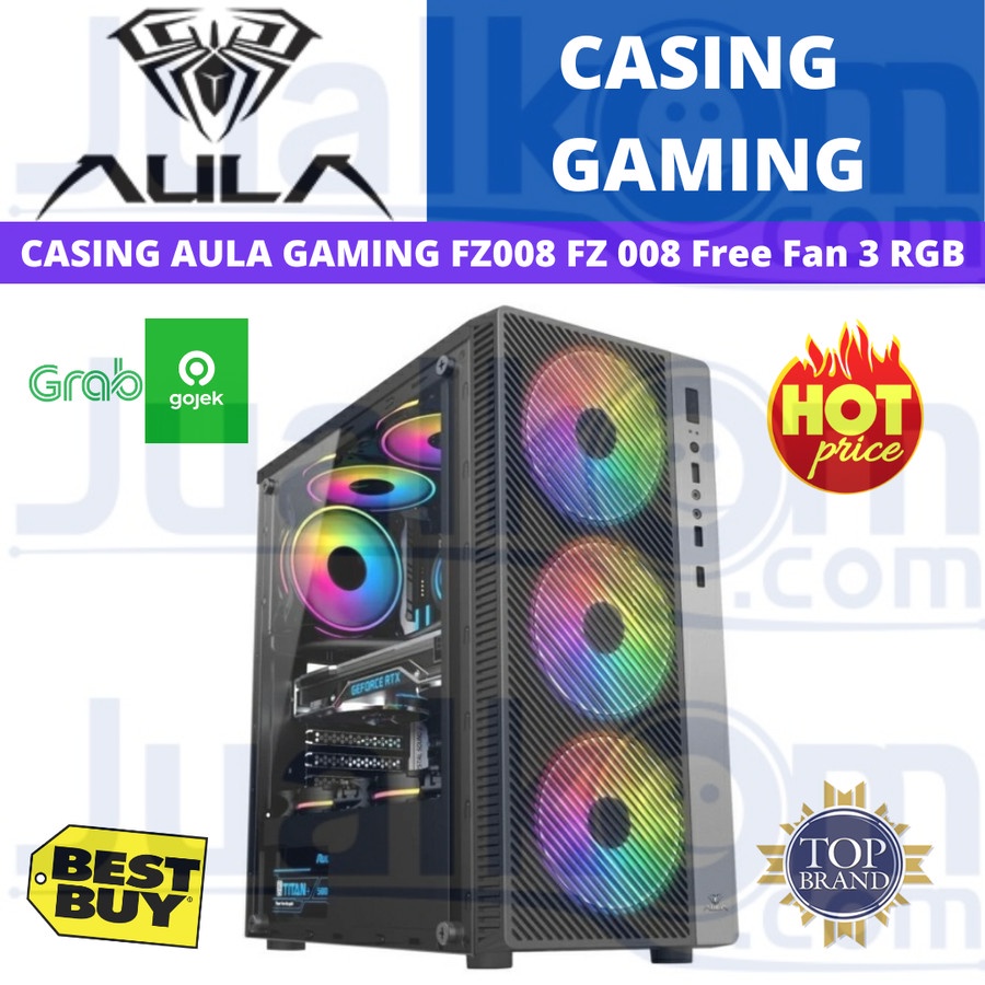 CASING AULA GAMING FZ008 FZ 008 Free Fan 3 RGB mATX ATX