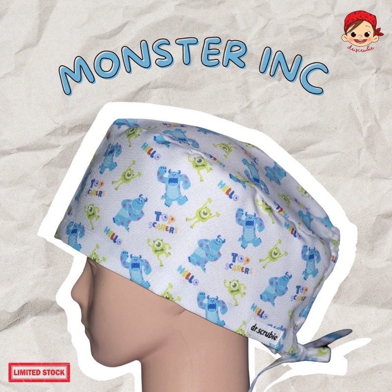 Head Cap / Topi Bedah / Surgical Cap / Nurse Cap / Scrub Hat DS-163 Monster Inc