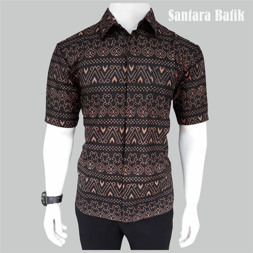 Kemeja batik pria lengan pendek size m l xl xxl