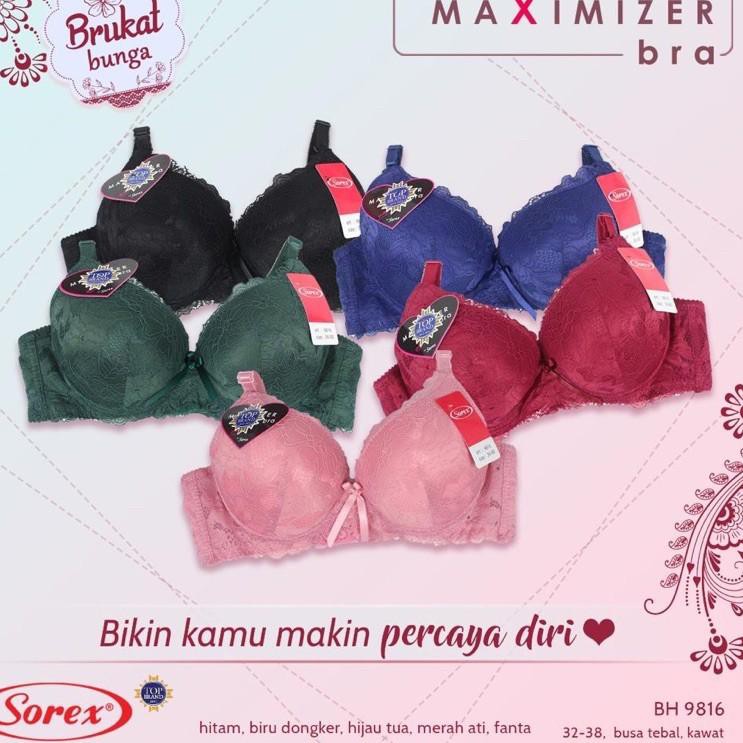 Telah Hadir.. BH SOREX 9816 Maximizer Push Up Bra Kawat Busa Tebal Brukat UK 32-38 jk