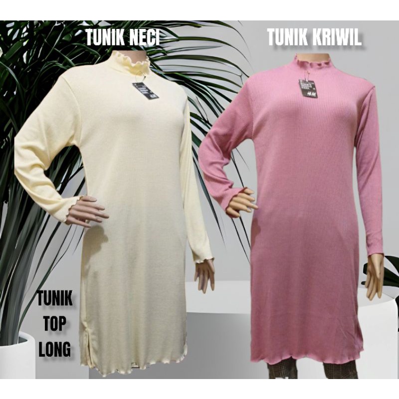 (COD)BEAUTIFUL TUNIK NECI LONG // TUNIK KRIWIL WANITA TREND MASA KINI