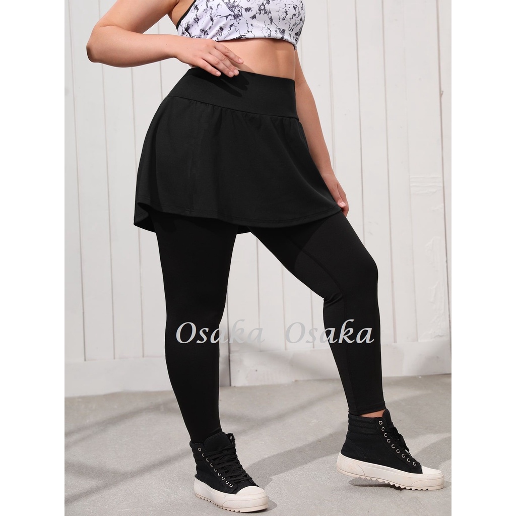 Celana Rok Lari Senam Bersepeda Renang Zumba Sport  Olah Raga Wanita Bahan Spandex Halus Celana Legging Rok Lejing Leging Olahraga Wanita Ukuran All size dan JUMBO BIG SIZE