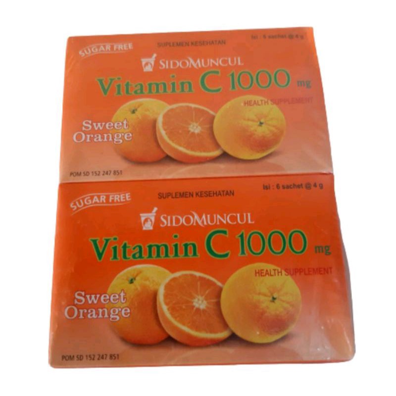 vitamin c 1000mg sidomuncul 6 sachet rasa jeruk