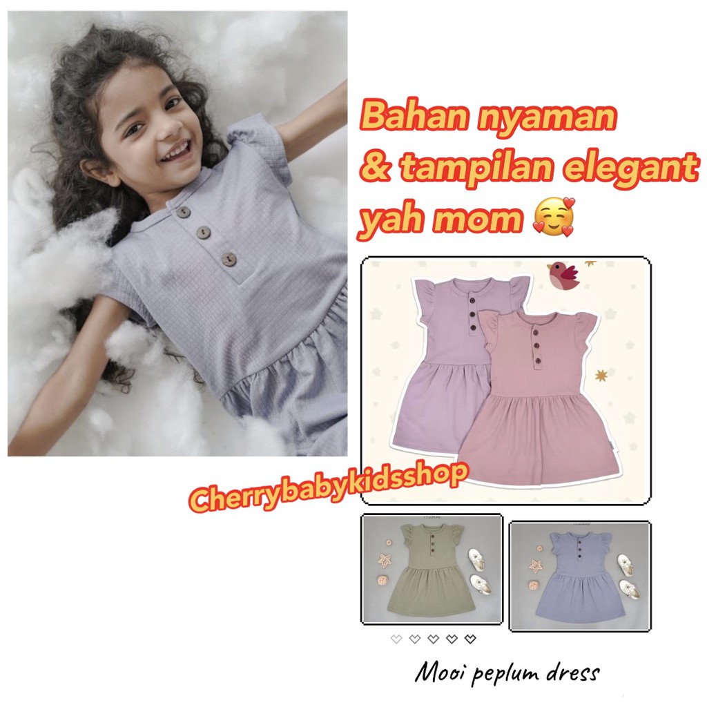 SALE Mooi Dress Anak Perempuan Button Peplum Dress CBKS SO