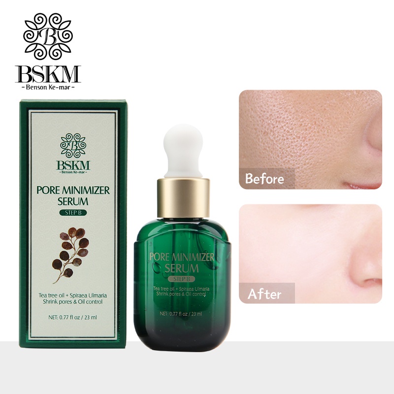 BSKM 23ml Tea Tree Oil Pore Minimizer Facial Serum Long-lasting Acne Removal Pore Firming Astringent Essence Wajah Skincare LB0024