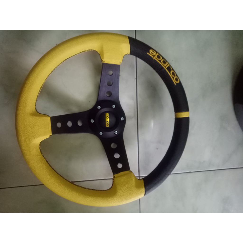 Termurah Setir Mobil Racing / Plat Hitam / Stir / Steer / Stir Truk / Truck /Interior Mobil / Mspr