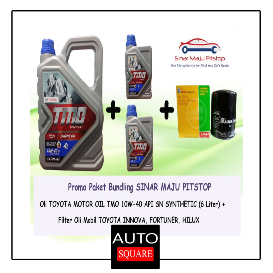 (LARISMANIS) Paket Oli Mobil TMO 10W-40 (6 Liter) + Filter Oli Aspira Toyota Innova