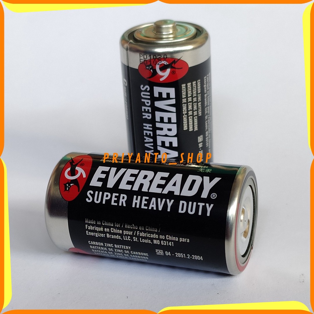 BATERAI EVEREADY SUPER HEAVY DUTY TYPE C UKURAN SEDANG LR14 1.5v