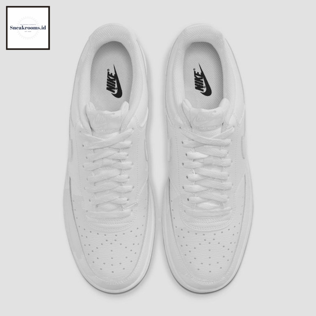 nike court vision low leather sneakers in triple white