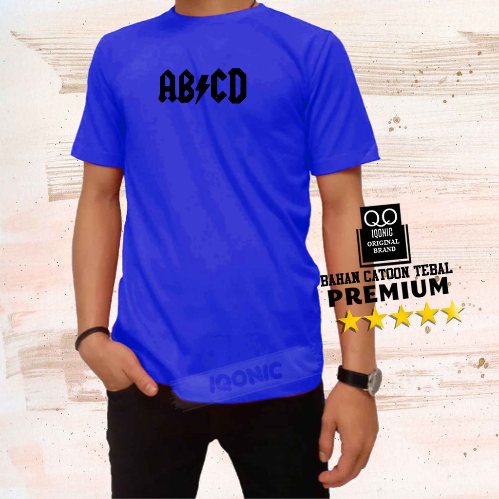 Brother Store Kaos Distro Pria - KAOS COWOK -  Abcd Text Hitam Premium