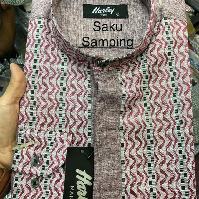 Kemko Pria Kemeja Koko Modern Harley Man Termurah Hitam