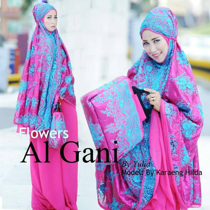 Termurah !!! Azurra Shop Mukena Flower Payet Al Gani Mekena Dewasa Fashion Muslim Murah