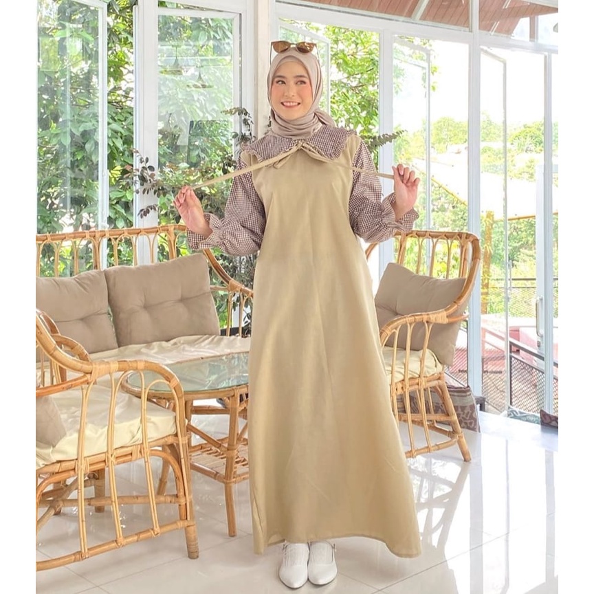 Laifuniq Livy Korean Style Collar Dress - Dress Korea - Dress Maxi