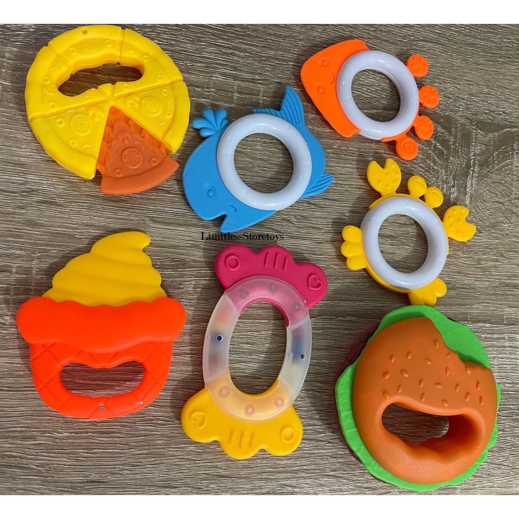 Mainan gigitan Baby Toy Teether bahan silikon dan plastik / Gigitan baby