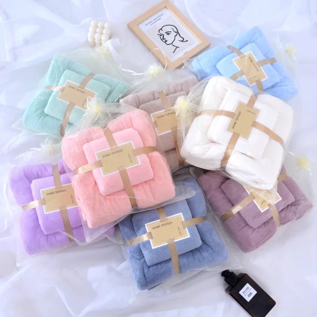 HANDUK 2IN1 COTTON TOWEL - HANDUK SET BULU KARANG 2IN1 COTTON TOWEL