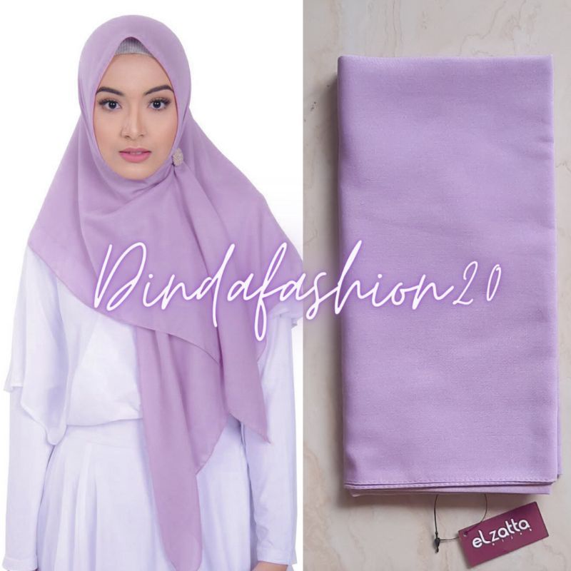 Elzatta Keisha Sadia Jilbab Kerudung Segiempat Polos Bahan Polycotton size 110x110cm-614 Lylac
