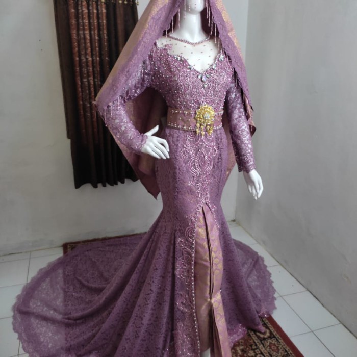 Kebaya Pesta baju koto gadang modern - ungu lilac, All Size