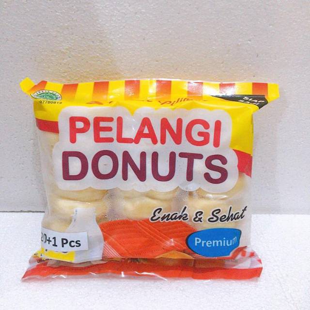 

Pelangi Donut isi 21pcs, sudah ada tepung gula.