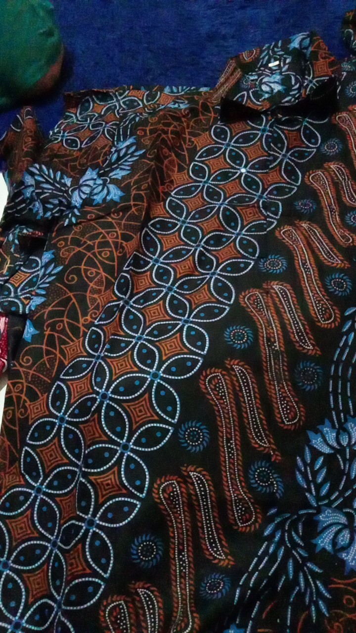 Kemeja Batik Pria Lengan Pendek Size M L Xl Xxl  Bswart Batik Hrb026 Kenongo Hem Panjang Padi