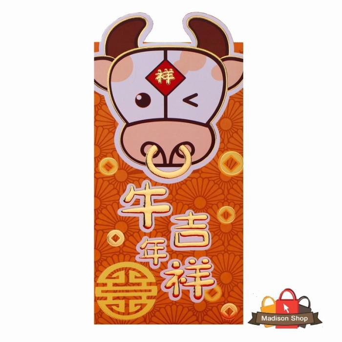 

HX004 Angpao Panjang Kerbau Isi 3 Ampao Imlek 3D Ampau Uang Kebo Emas