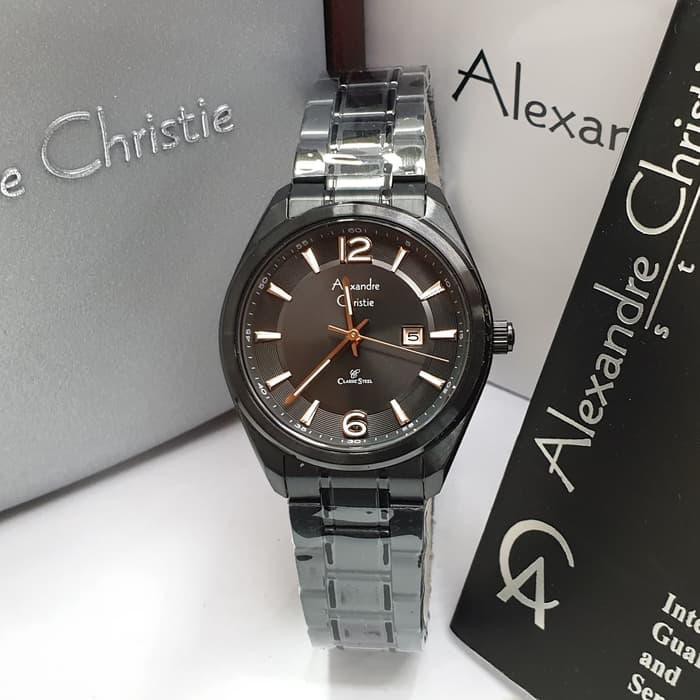 Jam Tangan Wanita Alexandre Christie AC8583 AC 8583 Fullblack Original Best Seller