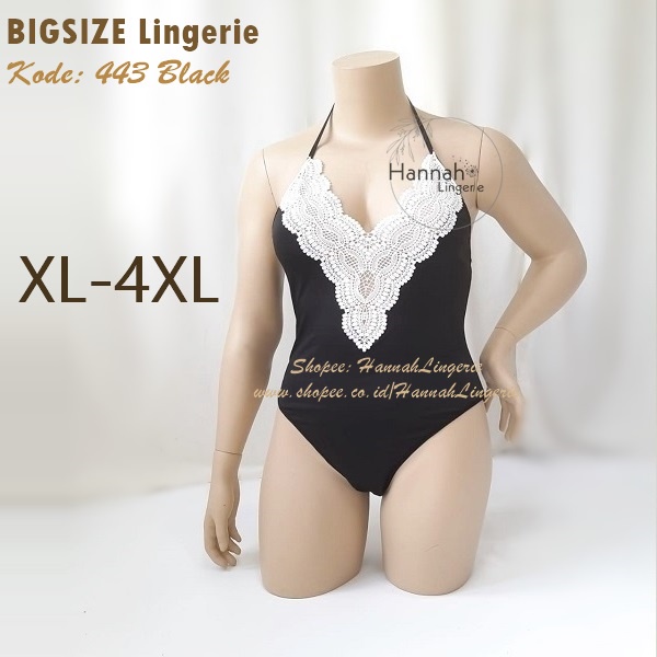 L-XXL Hot Lingerie Baju Tidur Seksi Dinas Depan Suami, Transparan Ukuran BigSize Big Size 443 444