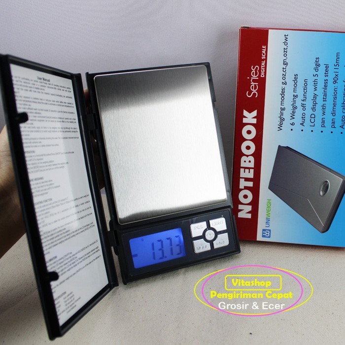 TIMBANGAN DIGITAL POCKET SCALE 500-0.01 GRAM NOTEBOOK SERIES AKURAT DAN PRESISI