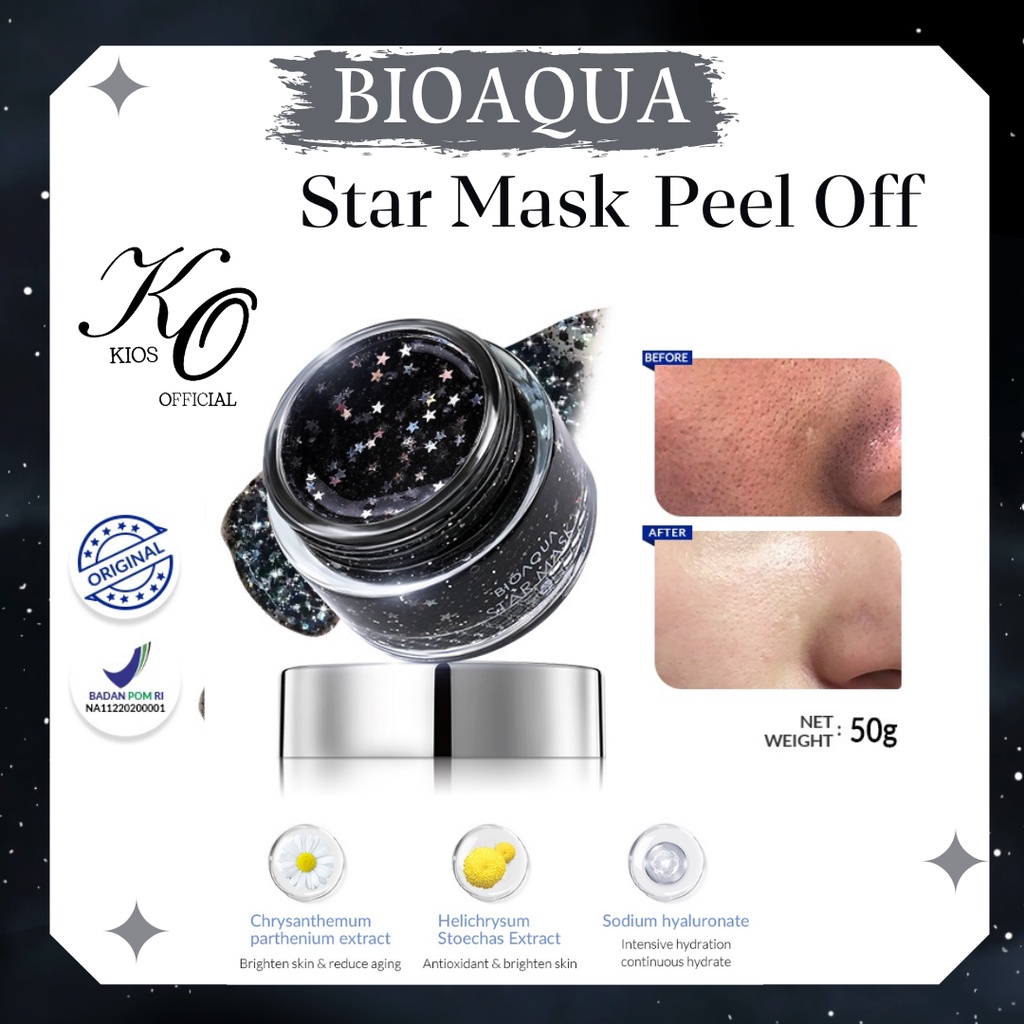 Bioaqua Star Mask Peel Off Mask Remove Blackhead Brightening Mask Shrink Pores 50g