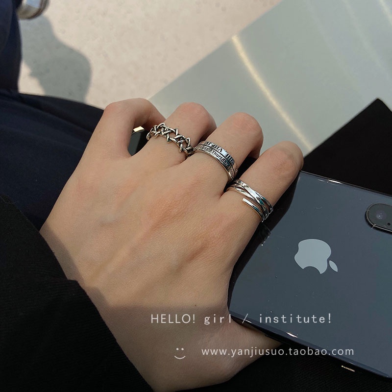 [Ready Stock]Cincin 3Pcs/Set Korea Titanium Anti Karat Dan Anti Luntur Murah Gaya Punk Hip-hop Fashion Pria Wanita Aksesoris Perhiasan Hadiah Ulang Tahun COD